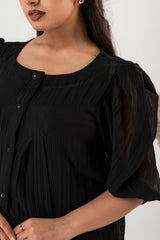 BLACK CRUSHED NOIR TOP — 2-Piece Set